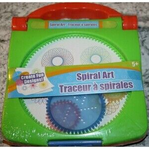 SPIRAL ART KIDS TRAVEL DESIGNING ART KIT PORTABLE CARRY CASE/HANDLE NEW TOY